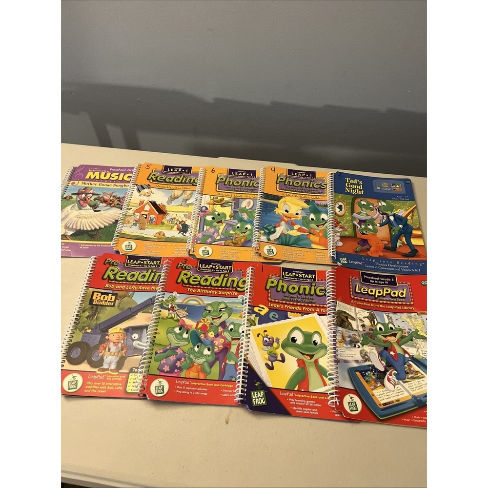 Lot of 9 Leap Frog Leap Pad Leap Start Learning Books ONLY Phonics Reading